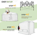 EAGLE PEAK 8x6 Portable Walk-in Greenhouse, Pop-up Indoor Outdoor Garden Green House, Zippered Doors and Windows, Heavy Duty Woven PE Top, White by GreenHaven Gardens