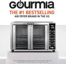 Gourmia Toaster Oven Air Fryer Combo 17 cooking presets 1700W french door digital air fryer oven 24L capacity accessories, convection rack, baking pan tray recipe book GTF7655,Large,Stainless Steel by CozyNest Decor