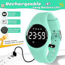 Kids Watches for Girls Boys Digital Sport Watch with Step Counter Pedometer Vibration Alarm Clock, No App Waterproof Fitness Tracker Kids Watch Boys Girls Teens Students Ages 5-16 by TinyTreasures Baby Boutique