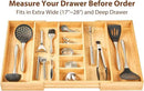 Umilife Extra Large Expandable Kitchen Drawer Organizer for Utensil and Junk, 19" Deep for Big Drawer, 17" to 28" Adjustable Bamboo Wood Drawer Divider, Cutlery Tray, Flatware Holder by CozyNest Decor