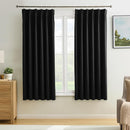 KEQIAOSUOCAI Short Pinch Pleated Blackout Curtains 45 Inch Long 2 Panels for Bedroom Thermal Insulated Black Out Window Curtain Pinched Pleat Drape with Hooks (W40 x L45 Inch, Black) by TinyTreasures Baby Boutique