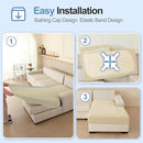 Chaise Cushion Cover for Sectional Sofa, Softer Chenille Sofa Cover for L Shaped Couch (Left or Right Facing), Stretch Chaise Couch Slipcover (Only 1 Piece, Beige) by CozyNest Decor