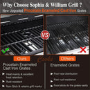 Sophia & William 6-Burner Propane Gas BBQ Grill with Side Burner & Porcelain-Enameled Cast Iron Grates, Stainless Steel Barbecue Grills Outdoor Cooking for Outside, 665 SQ.IN. Cooking Area, 65,800BTU by GreenHaven Gardens