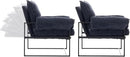 YISHENG Accent Chair with 6-Angle Adjustable Backrest, Chenille Fabric Living Room Chair Upholstered Lounge Chair, Modern Chair Cozy Reclining Chair for Reading Room, Set of 2 Dark Blue by CozyNest Decor