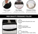 Pregnancy Pillow, Full Body Maternity Pillow 57 inch, with Removable Washable Cover - Sleep Support for Legs, Back, Neck, Shoulder, HIPS, Belly for Pregnent Women, Velvet (Coal-Black) by TinyTreasures Baby Boutique