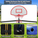 Upgraded 16FT 15FT 14FT 12FT 10FT 8FT Trampoline Outdoor with Basketball Hoop and Net, Capacity for 4-6 Kids and Adults by TinyTreasures Baby Boutique