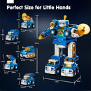 hahaland 5 Year Old Boy Birthday Gift - STEM Toys for Ages 5-7, Toy for 5 6 Year Old Boy, 5 in 1 Building Take Apart Trucks Transform to Robot, Boys Toys Stocking Stuffers for Kids Christmas Ages 5-8 by TinyTreasures Baby Boutique