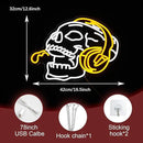 Skull Headphone Neon Sign Headphone Neon Light for Wall Decor LED Dimmable USB Skull Light Up Sign for Halloween Party Game Room Personalized Gifts(12.6 * 16.5In) by CozyNest Decor