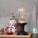 Eldnacele Battery Operated Lighted Flameless Candles Christmas Snow Globe Candle Light Swirling Water Glittering Spinning Candles for Home Decoration(Santa) by CozyNest Decor