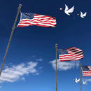 Black Flag Poles for Outside House inground - 8.5FT Metal Outdoor Yard House in Ground Flag Pole Holder for Porch with 2 Pronges Base - 3x5FT American Flag with Pole for House by GreenHaven Gardens