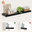 Heimlove 12 Inch Deep Floating Shelves, 55 x 12 inches Long Wall Shelf, Large Extra Display Shelf & Storage Shelf, Rustic Wood Wall Shelves for Fireplace Mantel, Set of 1(Black) by CozyNest Decor
