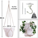 2 Pack Giant XXL 55 Inches Macrame Planter Hanger Large for 15 inch Pot + Swag Hook | Extra Large Hanging Planter for Indoor Plants | No Pot/Plant Included (XXL) by GreenHaven Gardens