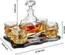 Wine and Whiskey Mountain Decanter, 4 Glasses and Wood Tray 750 ML by The Wine Savant