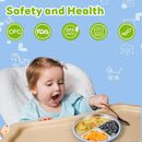 3-Pack Stainless Steel Baby Plates with Suction, BPA-Free Stainless Steel Kids Plates, 9” Divided Toddler Plate for Dishwasher Safe, Non-Slip Silicone Base, Detachable Design (Blue, Gray, Green) by TinyTreasures Baby Boutique