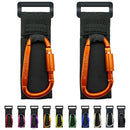 Baby Stroller Hook, Carry 30 lbs per Stroller Carabiner Clip, Adjustable Baby Stroller & Car Seat Hook for Hanging Diaper Bag, Wheelchair,Golf cart, Shopping and Pet Cart(2 Pcs Orange) by TinyTreasures Baby Boutique