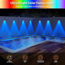 Solar Fence Lights,RGB & Warm White & 6 Colors Bright Lens LED Dusk to Dawn Deck Light Outdoor Waterproof, Solar Outdoor Lights for Backyard/Railing/Wall/Step/Patio/Pool (8Pack) by GreenHaven Gardens