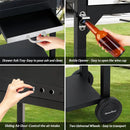 MASTER COOK Charcoal Grill with Two Side Tables, Heavy-duty Steel Barbecue BBQ Grill for Outdoor Picnic Backyard Patio and Parties, 43"*38"*17" by GreenHaven Gardens