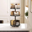HOOBRO Lazy Susan Organizer, Rotating Spice Rack, 3-Tier Organizer, Turntable Spice Rack, Vertical Storage Organizer, for Kitchen Countertop, Vanity, Dining Table, Black BB09TL01 by CozyNest Decor