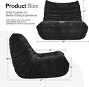 Bean Bag Chairs for Adults Giant Bean Bag Chair Memory Foam BeanBag Chair Big Bean Bag Sofa with Filler Faux Fur Fireside Beanbags Lazy Sofa for Living Room Bedroom Dorm Office (Black Plush) by CozyNest Decor