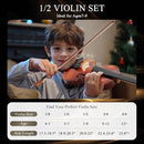 1/2 Beginner Violin Kit for Kids,Complete Violin Set with Case, Bow, Rosin,Natural by TinyTreasures Baby Boutique
