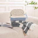 NEXHOME PRO Stripe Cozy Blanket, Knit Fuzzy Throw Blanket for Couch Bed Sofa Picnic, Ultra Soft Blankets for Women Gifts Blue 50 x 60 inches by TinyTreasures Baby Boutique