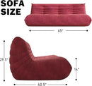Big Bean Bag Chairs for Adults, 3 Seater Large Bean Bag Sofa, Fireside Chair Lazy Sofa Chair with High Density Comfortable Foam, Modern Bean Bag for Living Room, Bedroom, Office (Red) by CozyNest Decor