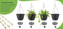 Hanging Planters 10 Inch, 4 Pcs Flower Pots with Drainage Hole, Self Watering Hanging Basket for Indoor Outdoor Plants, Decor, Gray by GreenHaven Gardens