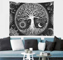 FORATER Tree of Life Tapestry Wall Hanging, Sun and Moon Aesthetic Wall Tapestry Black and White Tapestries Home Decor for Living Room Bedroom(53 x 61 Inch, Black and White) by CozyNest Decor