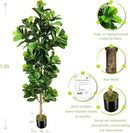 7.3ft Artificial Fiddle Leaf Fig Tree (87in) with Plastic Nursery Pot Faux Tree, Ficus Lyrata Fake Plant for Office House Farmhouse Living Room Home Decor (Indoor/Outdoor) by CozyNest Decor