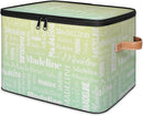 Custom Storage Basket with Name, Personalized Storage Bins with Zipper Lid, Foldable Fabric Storage Box Large capacity with Handle Yellow Green by TinyTreasures Baby Boutique