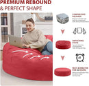 7FT Bean Bag Chair, Large Bean Bag Chairs with Memory Foam Filled, Fluffy Beanbag Sofa with Dutch Velvet Cover, Round BeanBag Chairs for Living Room, Playroom - Red by TinyTreasures Baby Boutique