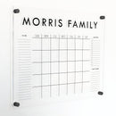 Personalized Clear Acrylic Calendar for Wall, Calendar Whiteboard for Wall, Dry Erase Wall Calendar, Wall Calendar Organizer System for Home (Block, Black, 23"W x18.5"H) by TinyTreasures Baby Boutique