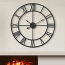 LEIKE 80CM Extra Large Wall Clock - 31" Oversize Modern Black Metal Roman Numeral Nearly Silent Little Ticking Battery Operated Wall Clocks for Living Room, Kitchen,Bedroom Farmhouse Home Decor by CozyNest Decor