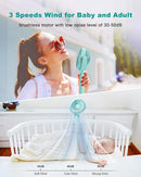 Stroller Fan Clip on for Baby, 4000mAh Rechargeable Battery Operated, Flexible Tripod, 3 Wind Speed, 360° Rotatable, Small Cooling Portable Fan for Car Seat Crib Bike Travel Beach, Blue by TinyTreasures Baby Boutique