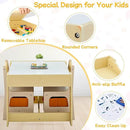 Kids Table and Chair Set, 3 in 1 Wooden Activity Table with Detachable Tabletop, Toddler Table and Chair Set with Storage Drawer, Kids Play Table for Children Art, Craft, Eating, Learning by CozyNest Decor