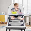 Bear Booster Seat for Kitchen Chairs, Portable High Chair for Babies 6–12 Months, Adjustable 3-Level Foldable Booster with Removable Tray, Ideal for Home, Outdoor, Camping, and Travel by TinyTreasures Baby Boutique
