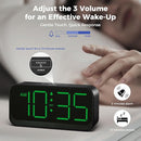 Battery Operated Digital Clock: Cordless Small Alarm Clock for Bedroom Travel - Large Numbers 4 Dimmers for All Ages Green Digits by TinyTreasures Baby Boutique