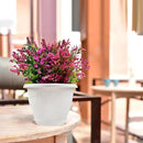 Plastic Flower Pots Planters for Indoor Plants, 4 Pack 14 Inch White Plant Pots with Drainage Hole & Tray, Modern Decorative Large Plant Pot with Saucer for Indoor Outdoor Plants Garden House Planter by CozyNest Decor