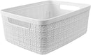 Curver Set of 8 Jute Small Decorative Plastic Organization and Storage Baskets, Perfect Bins for Home Office, Closet Shelves, Kitchen Pantry and All Bedroom Essentials by TinyTreasures Baby Boutique
