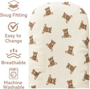 Little Jump Organic Cotton Muslin Baby Lounger Covers, 2 Pack, Soft Removable Slipcovers for Newborn Infant Lounger, for Girls Boys, Coffee Checkered (Teddey Bears & Kakhi) by TinyTreasures Baby Boutique