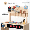 PairPear Wooden Kids Tool Bench & Carry Toolbox – 71 Pcs Pretend Play Tool Workbench with Drills, Kids Construction Toy Workbench Workshop for Boys Girls Age 3+ by TinyTreasures Baby Boutique
