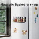 Magnetic Basket, Magnetic Shelf for Fridge, Magnetic Spice Rack for Refrigerator Magnetic Locker Organizer Holder for Office Kitchen Classroom Storage, Black-Low, 9.44" x 4" x 1.77" by CozyNest Decor
