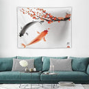 Japanese Koi Fish Tapestry, Cherry Blossoms Asian Oriental Flower Branch Koi Fish Carp Tapestries Wall Hanging for Bedroom Living Room Office Decor 40"x30" by CozyNest Decor