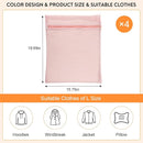 4-Piece Pink Large Durable Organic Cotton Mesh Laundry Bags with Sturdy Zippers and Breathable Mesh are Delicate Laundry Bags for Underwear, Clothes, Pants and Socks by TinyTreasures Baby Boutique