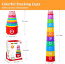 MOONTOY Stacking Cups Baby Toys 6 10 12 18 Months, Montessori Toys for 1 Year Old Toddler Learning Toy with Numbers Shapes Patterns, Baby Bath Toy 6-12 Months, Gifts for 1 2 3 Year Old Boys Girls by TinyTreasures Baby Boutique