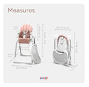 KÜB 3-in-1 Foldable Baby High Chair, 7 Height & 4 Recline Adjustable Seat & Tray for Easy Clean, 2 Locking Wheels, Multifunctional Infant High Chairs for Babies and Toddlers (Pink, with Toys) by TinyTreasures Baby Boutique