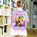 Girls Rolling Backpack, Cute Turtle Roller Wheels Kids Bookbag - Wheeled Elementary School Bag - 3PCS Turtle by TinyTreasures Baby Boutique