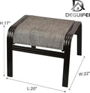 Patio Outdoor Ottoman Footstools Assembled Aluminum Footrest Side Table Small Chairs Patio Ottoman 2 Set Brown by CozyNest Decor