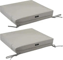 Classic Accessories Ravenna Water-Resistant 25 x 25 x 5 Inch Square Patio Seat Cushion Slip Cover & Foam, Mushroom, Lounge Chair Cushion by GreenHaven Gardens
