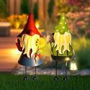 HONGLAND Solar Metal Gnome Yard Art -18 Inch Garden Gnomes Statues Outdoor Decor with Solar Lantern Lights -3D Outdoor Figurines for Patio Yard Lawn Porch Ornament Gardening Gifts by CozyNest Decor